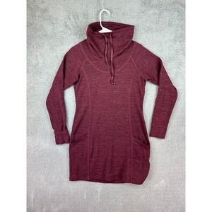 Kuhl Dress Womens Size Medium Maroon Long Sleeve Midi Mock Neck Sweater Dress